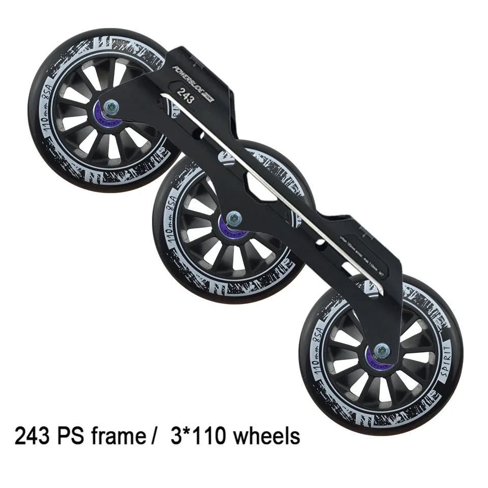 Скоростные роликовые коньки Powerslide 3*110 мм рама 243 с 110 85 а спиртовое колесо для 165