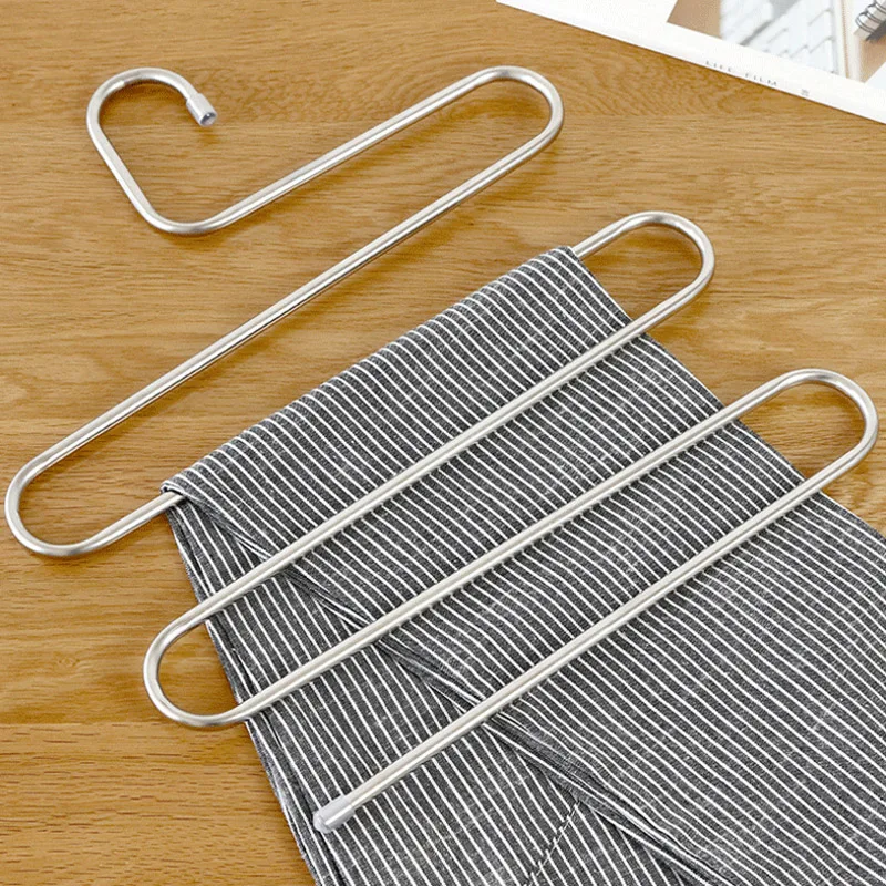 Многослойные вешалки для брюк S-образный шкаф хранения экономия места домашняя