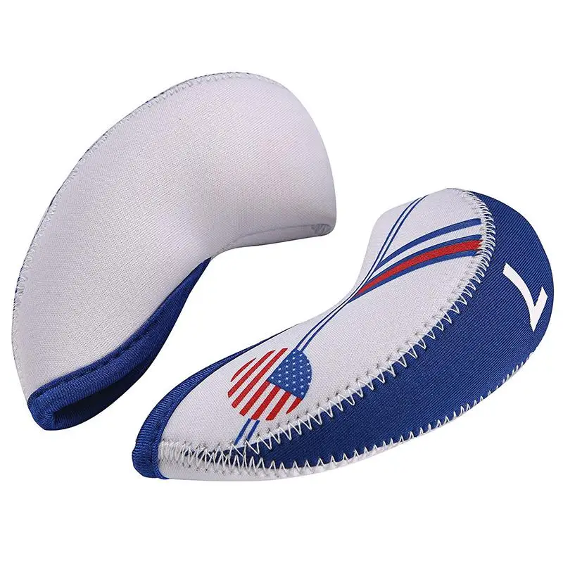 10 шт. Портативный Гольф Клуб Headcovers с принтом американского флага для Гибридный