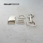 (Металлическая пряжка + Регулируемая пряжка + кольцо D + металлическая застежка для собакинабор) ошейник для собаки DIY Серебристый 25 мм лямки Швейные аксессуары премиум качества