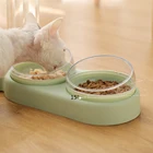 Нескользящая подставка для кормления домашних животных, автоматическая кормушка, три контейнера, миска для кошек и собак
