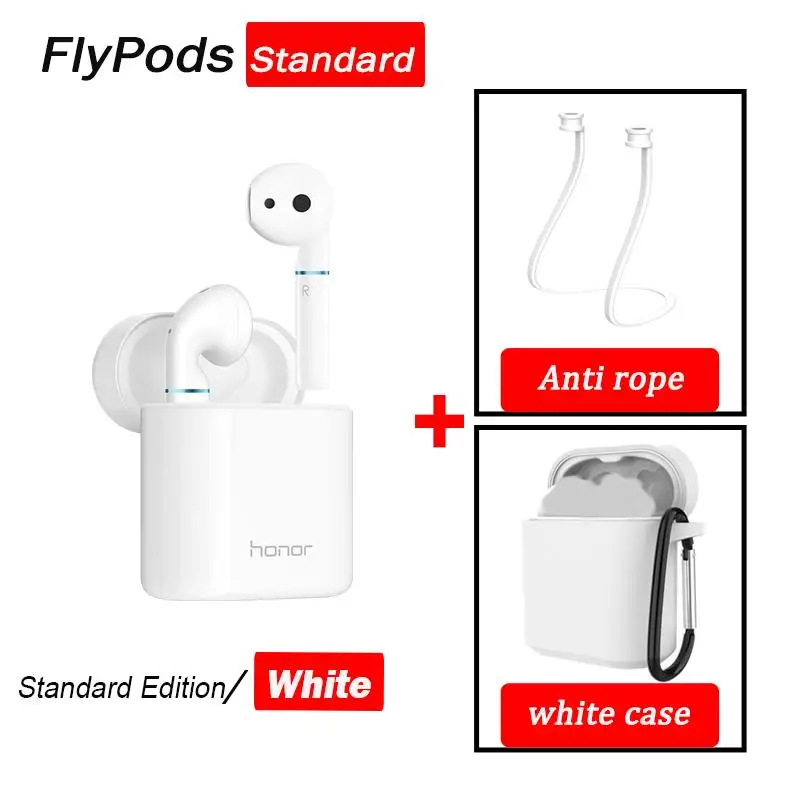 white standard white Honor Flypods/flypods pro Беспроводные сенсорные водонепроницаемые динамические наушники с управлением беспроводным зарядным устройством Bluetooth 5,0 - Цвет: white standard white