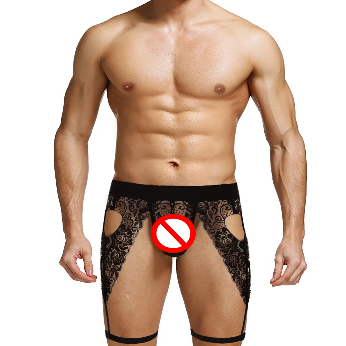Купальник мужское бикини стринги нижнее белье прозрачные кружевные с открытыми