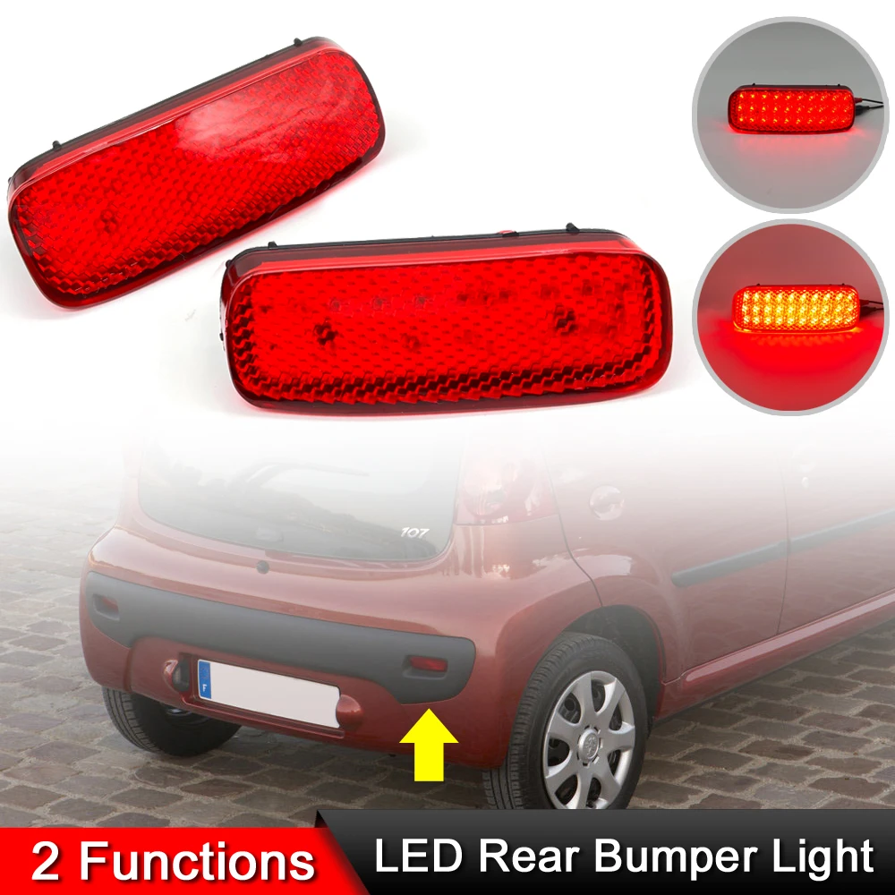 

Для Peugeot 107 206 607 для Citroen C1 C5 для Fiat Scudo Светодиодный отражатель заднего бампера Предупреждение ющий стоп-сигнал задний фонарь в сборе
