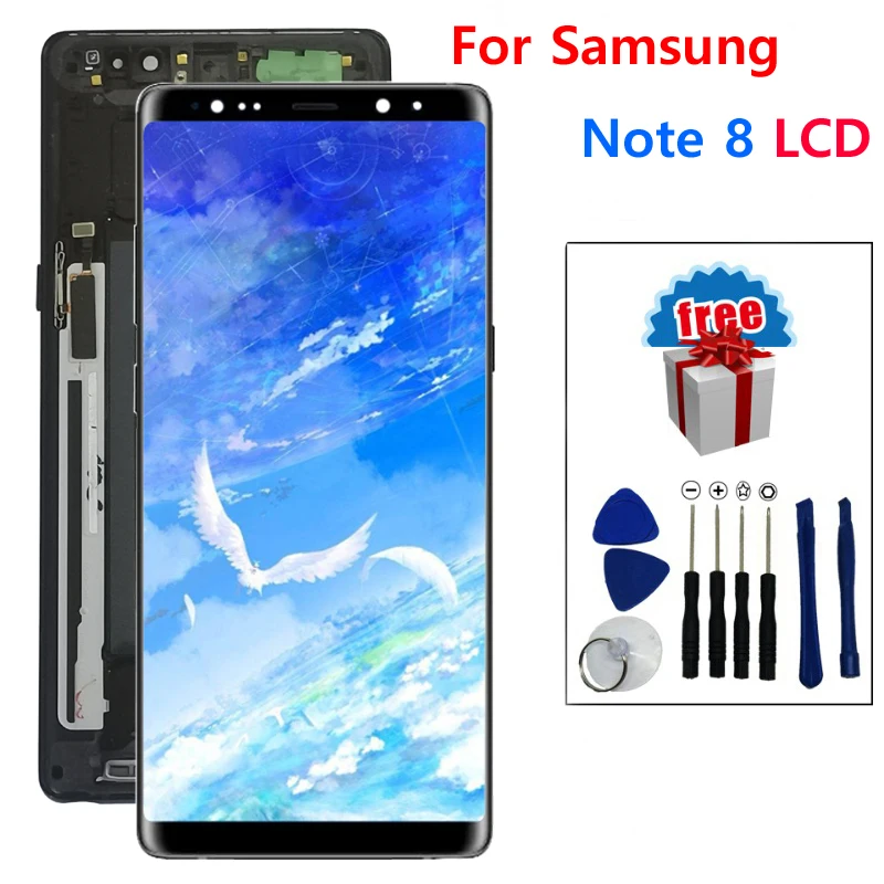 SUPER AMOLED 6.3" LCD With Frame For SAMSUNG Galaxy NOTE 8 N950 N950F Display Touch Screen Replacement | Мобильные телефоны и