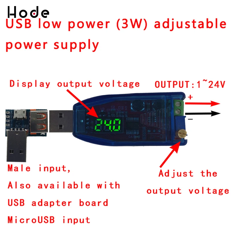 DC-DC 5V до 3 V 9V 12V 24V USB Шаг вверх/вниз Питание Модуль Регулируемый повышающий