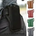 Мужская кожаная винтажная сумка на пояс, чехол для телефона с зажимом для ремня, дорожный походный кошелек