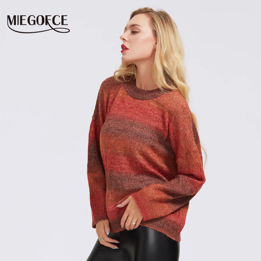 MIEGOFCE 2019 Водолазка Свитера женские зимние однотонное полиэфирное волокно вязаный