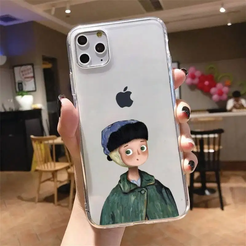 

Aesthetic Van Gogh graffiti Phone Case Transparent soft For iphone 5 5s 5c se 6 6s 7 8 11 12 plus mini x xs xr pro max