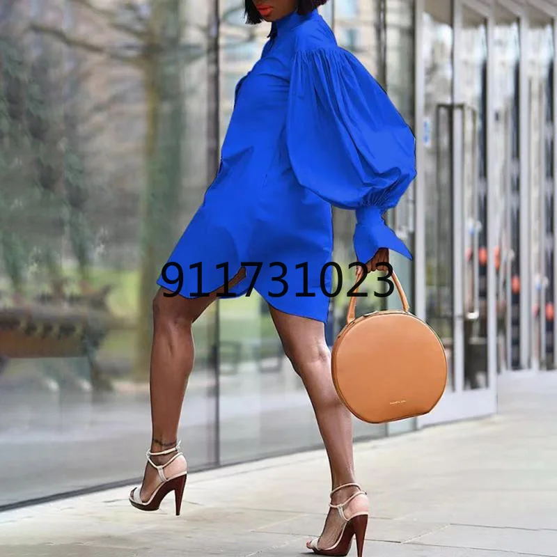 Платье средней длины с рукавами-фонариками на пуговицах | Тематическая одежда и