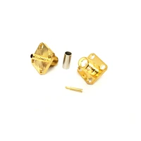 1pc rp sma female jack nut rf coax connector rp sma connector 4 hole panel for rg316rg174lmr100 goldplated new wholesale
