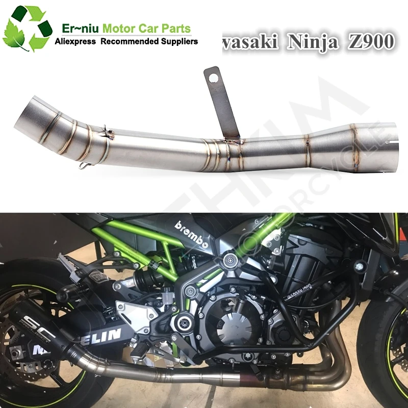 

Motorcycle Exhaust Middle Pipe Connection Link Pipe 51mm Muffler Slip On For Kawasaki Z900 Ninja900 2017 2018 2017-2020