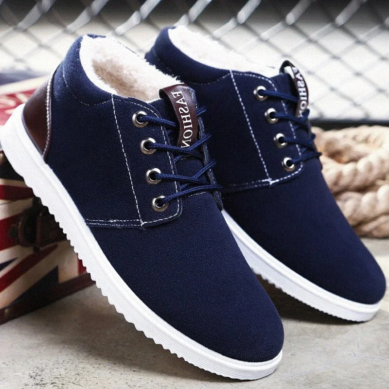 Ботильоны мужские теплые повседневная дешевая обувь для снега классические