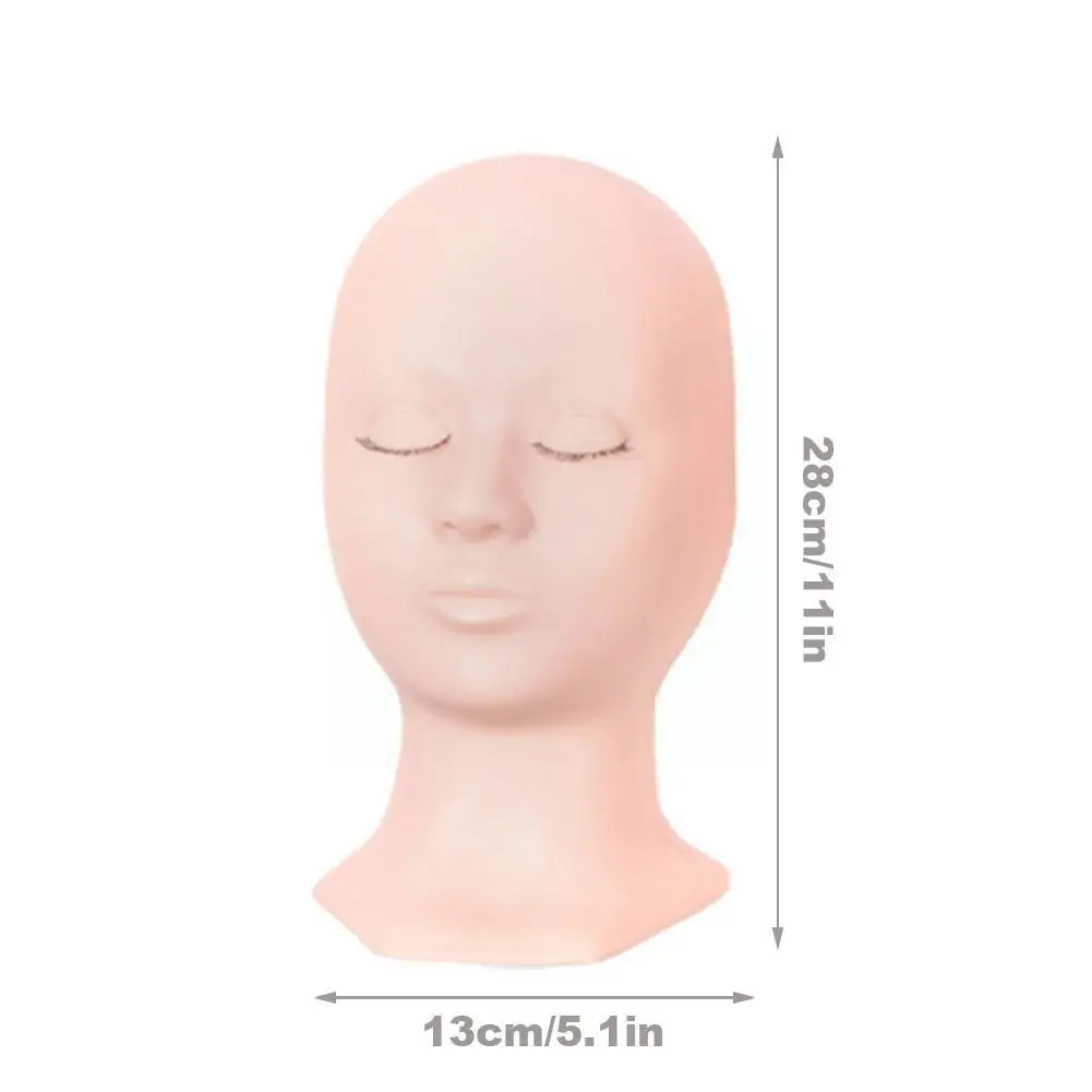 

1set Eyelash Practice Head Silicone Mannequin Model Lalsh Kit Training Extension Set Head Beginner Makeup U9A2