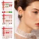 Набор рождественских сережек, 12 шт., милые рождественские украшения для женщин, подарки на новый год серьги в форме капли, современные женские украшения, серьги