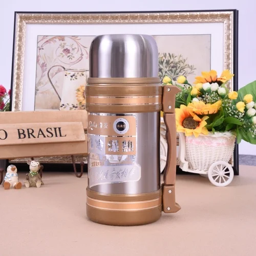 1.5L Gift giving 2л/высокая емкость термос из нержавеющей стали Модный повседневный, уличный, автомобильный Термокружка для воды портативная Вакуумная чашка с изоляцией - Цвет: 1.5L Gift giving
