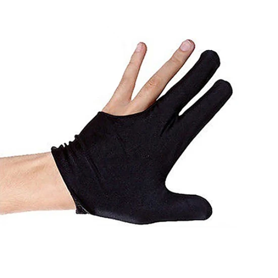 

Glove Spandex Snooker Billiard Cue Glove Pool Left Hand Open Three Finger Accessory for Men Women Billiard Accessories 3 Colors