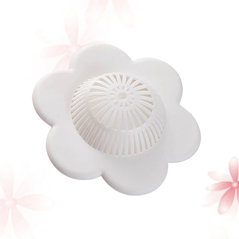 

4Pcs Plum Blossom Shaped Sink Plug Practical Sink Mouth Filter Convenient Drain Strainer Light Green