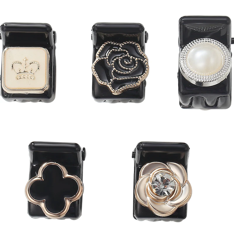 Химера маленький краб для волос 5 шт. цветок жемчужные заколки черный акриловый