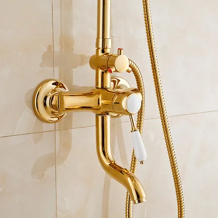 3 вида стилей смесители для душа роскошный золотой дождевой смеситель в ванную