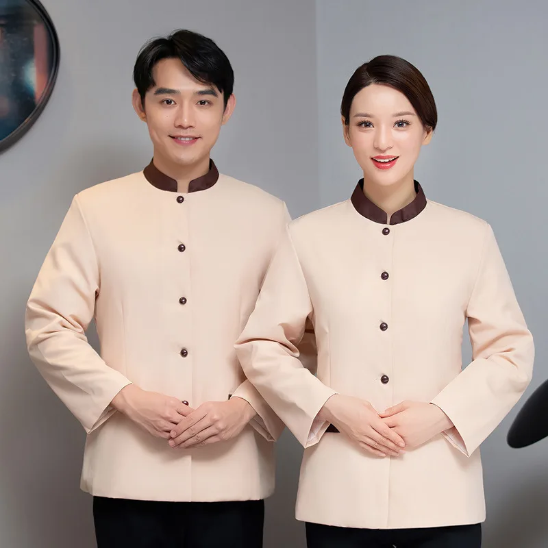

Uniform Long-Sleeved Hotel Guest Room Cleaner Work Clothes Autumn Winter Men's Property Chinese Aunt Uniform
