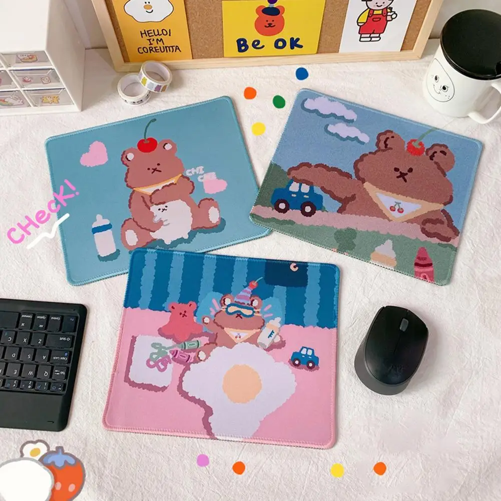 

Girl Heart Cute Cartoon Bear Mouse Pad Student Notebook Pad Keyboard Protection Pad Office Desktop Non-slip Mouse Pad