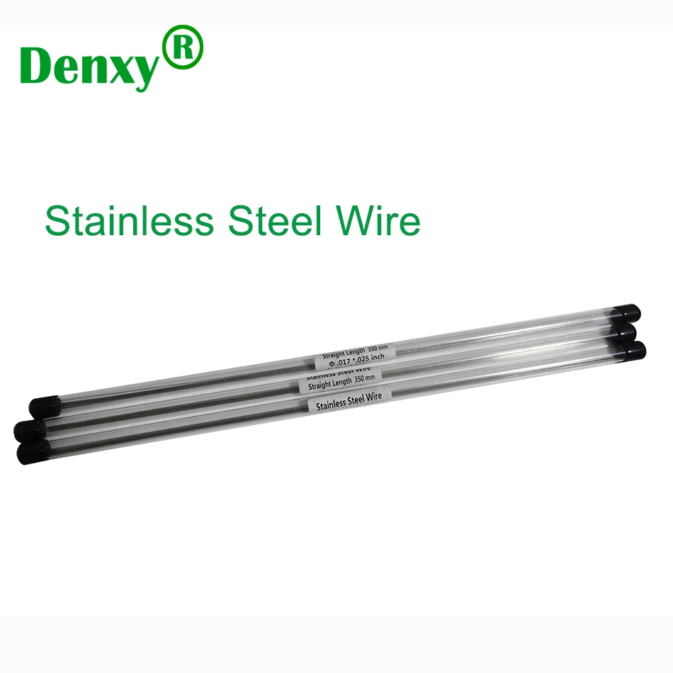 Denxy Dental 40pcs Stainless Steel Wire Straight Orthodontic Archwire Dental Ligature Wire Orthodontic Bracket