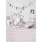 Виниловый фон с изображением белой стены пола, цветных Вымпел, игрушек, подушек, фотографий для детского дня рождения, вечеринки фотография фотосессия