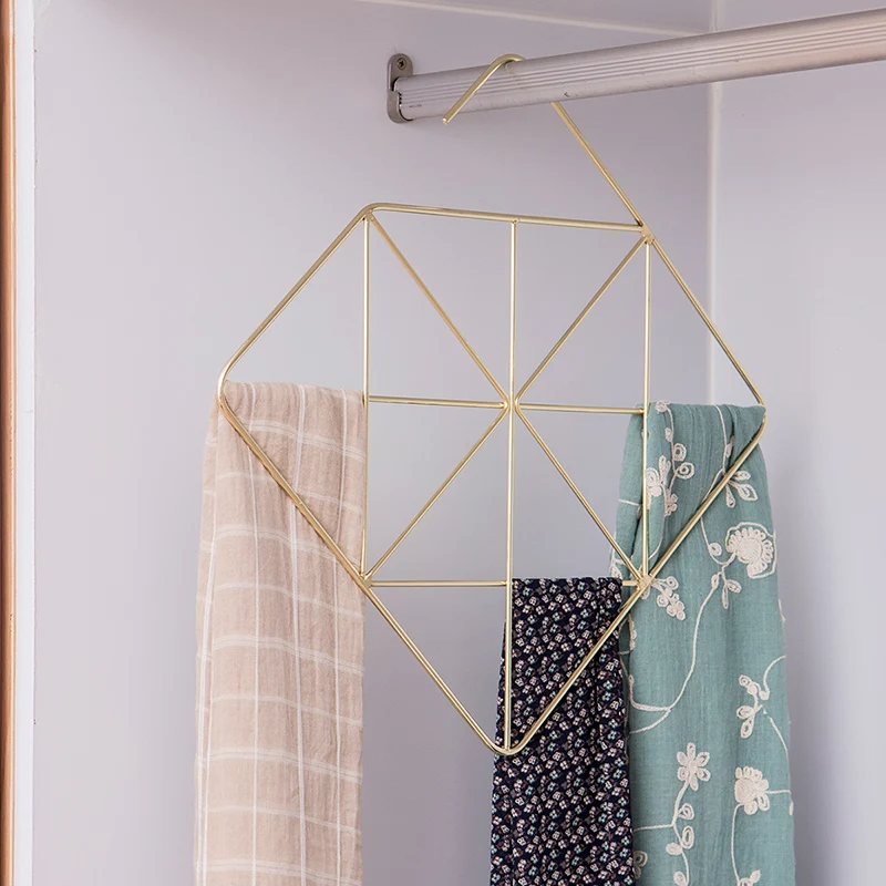 ORZ металлическая вешалка для шарфов Золотая стойка хранения органайзер