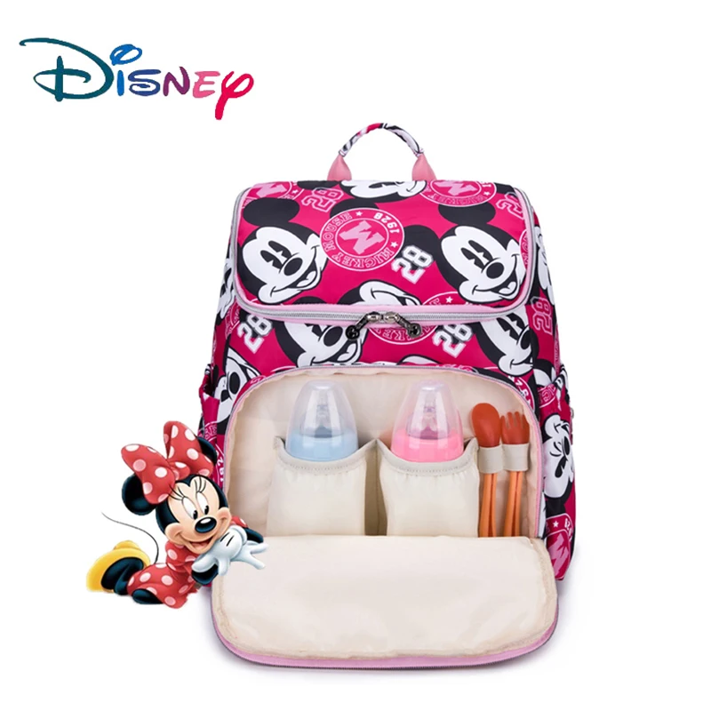 

Disney Diaper Bags Mickey Mommy Maternity Nappy Bag Baby Care Changing Stroller Large Capacity Baby Travel Backpack Nursing Bags