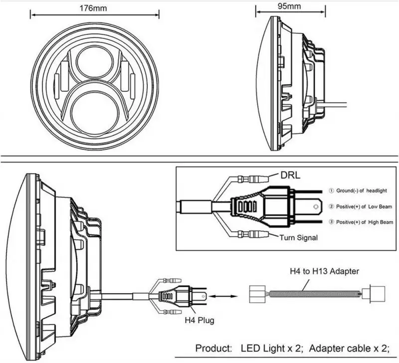 7 &quotдюймовый 150 Вт Автомобильные светодиодные фары DRL ангельские глазки для Harley