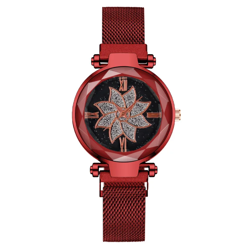 

MREURIO Women's Watch Fashion Classic Bracelet Flower Dial Luxury Magnestic Band Elegant Female Wristwatches Casual Travel Wear
