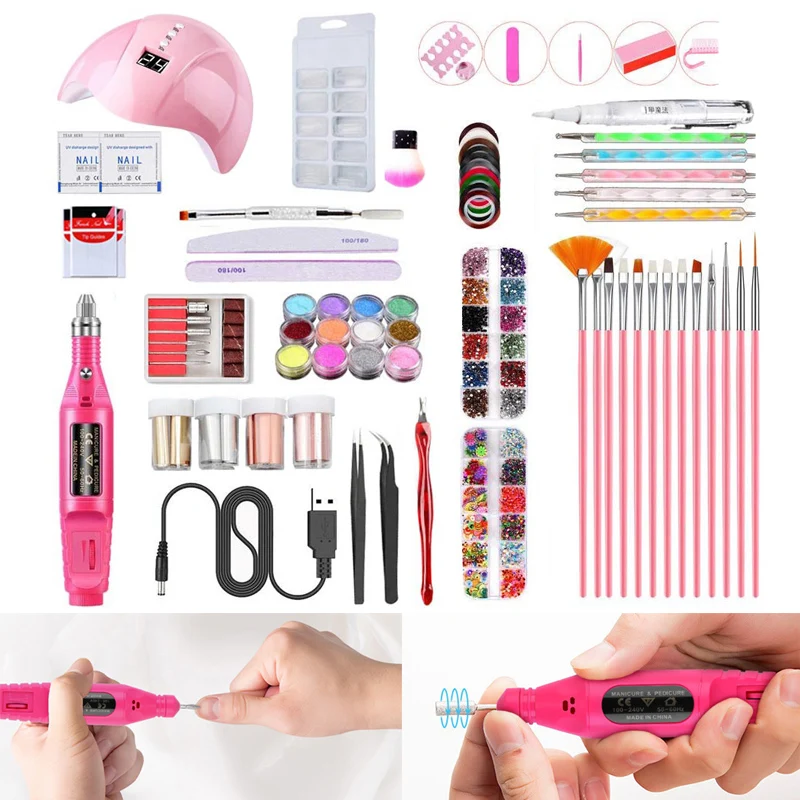 

Manicure Tool Set Nail Dryer Lamp USB Polisher Nail Pen Decoration Nail Art Kit SK88