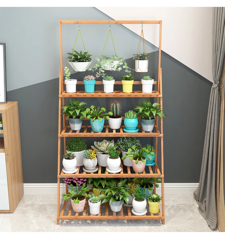 

Balcony Flower Rack Multi-storey Fold To Ground Household Fleshiness Bracketplant Flowerpot Frame Room Built-in Object Frame A
