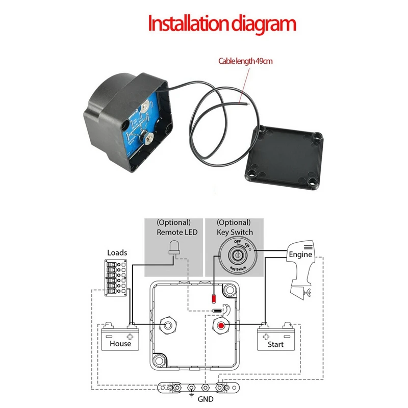 

12V 140 Amp Dual Battery Smart Isolator Voltage Sensitive Relay Smart Switch for ATV, UTV, Boats, Rvs Auto Parts