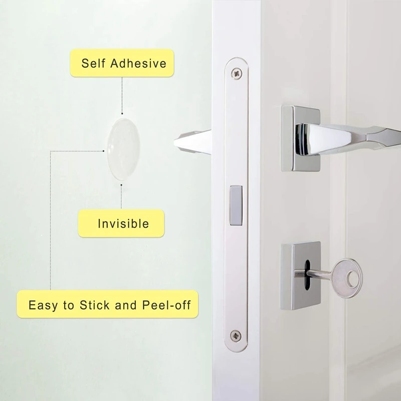 Защитные стенки от дверных ручек 12 шт Самоклеющиеся амортизирующие моющиеся