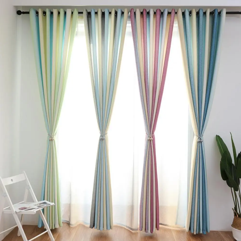 Multipurpose Helpful Semi Shading Gradient Curtain Polyester Window Drapes Washable for Dinning Room | Дом и сад