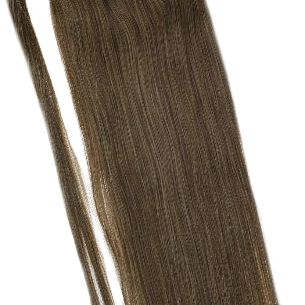 VeSunny Ponytail Extensions Wrap Around Magic Tape 100% Human Hair Straight Light Brown #8 | Шиньоны и парики