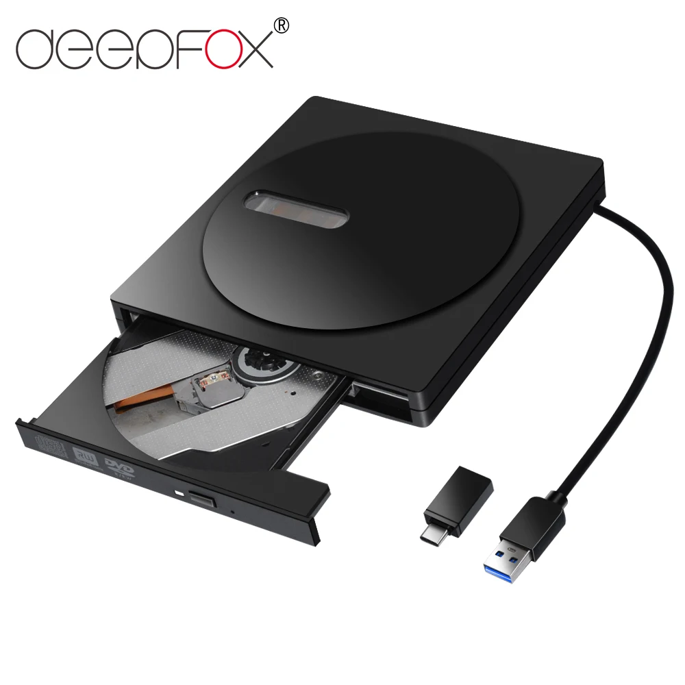 Внешний привод Deepfox USB 3 1 Type C/USB3.0 оптический для CD DVD RW записывающее устройство