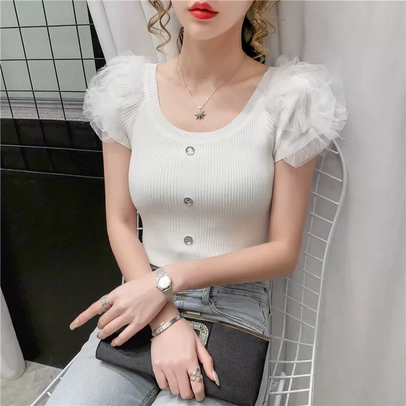 

Summer sky blue 2020 short sleeve t shirt Women Top Garment