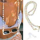 Наушники-вкладыши для очков с цепочкой для защиты от потери, яркие, 2020, ожерелье из жемчужных бус