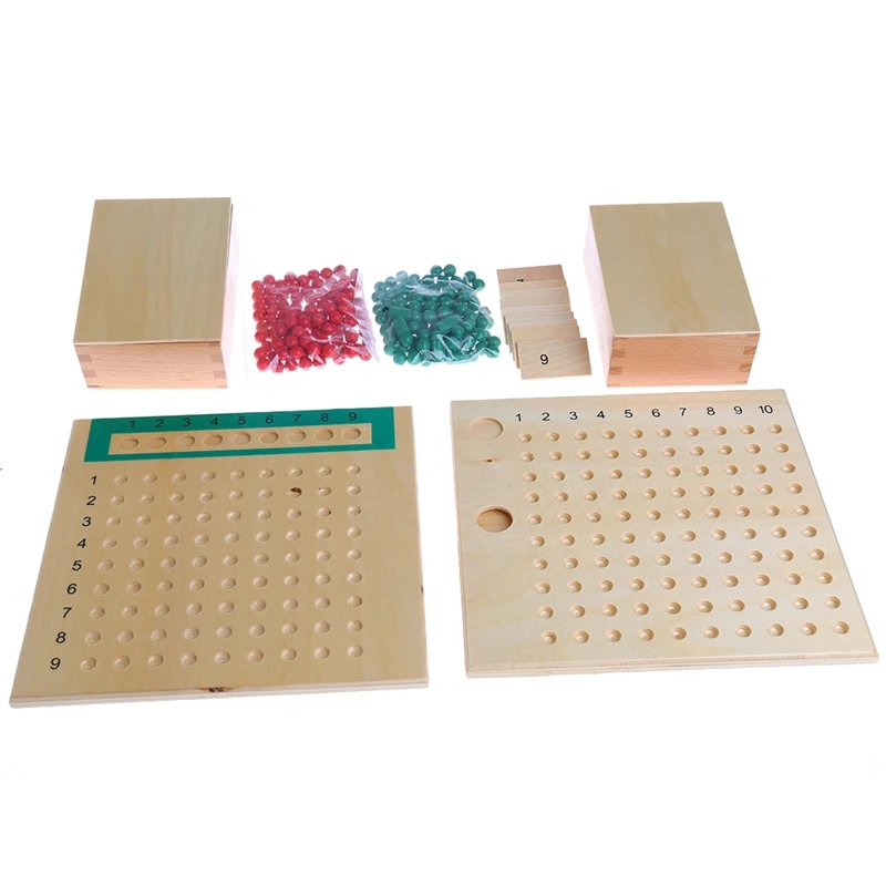 

Montessori Mathematics Material Multiplication Bead Board Educational Toys Kid