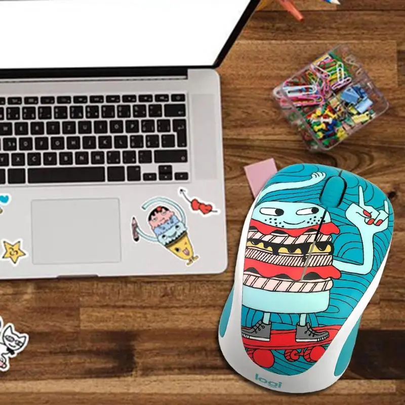 Беспроводная игровая мышь с мультипликационным usb-приемником от компании logitech M238-V3 для PUBG с 3 кнопками, оптическая мышь 1000 dpi для настольного компьютера и ноутбука