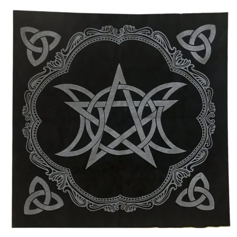 

Triple Moon Pentacle Altar Cloth Divination Astrology Tarot Cards Game Tablecloth Velvet Board Game Pad