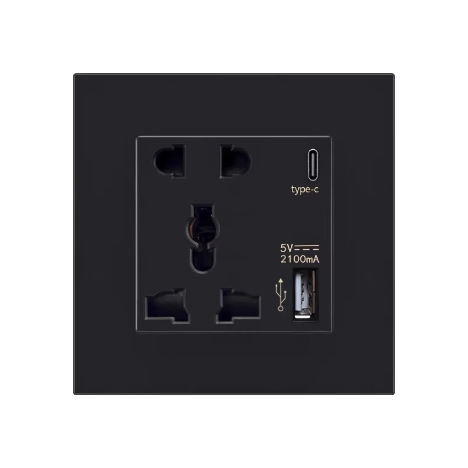 Depoguye International Universal Five-hole USB Wall Socket Type-C Intelligent Quick Charging Dual Power AC110V-250V | Обустройство