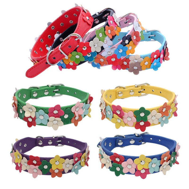 

3D Flowers Dog Small Dogs Cat Princess Leashes Pet Products Puppy Dog Collar For Small Dogs Pet Cute Lovely Collars For Animals