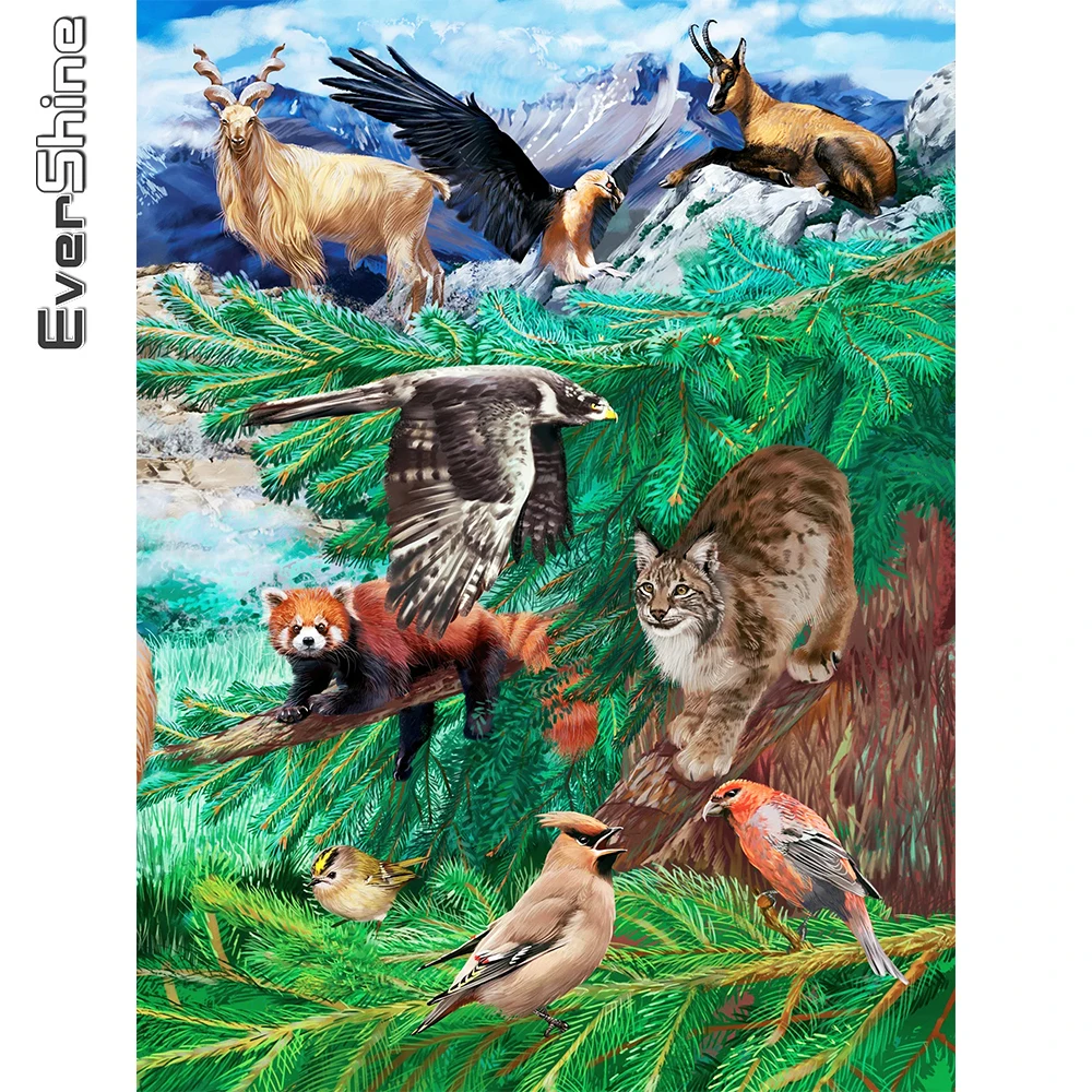 

Evershine Алмазная вышивка птица картина Стразы зоопарк алмазная живопись олень животные наборы для вышивки крестиком 5D DIY Настенный декор