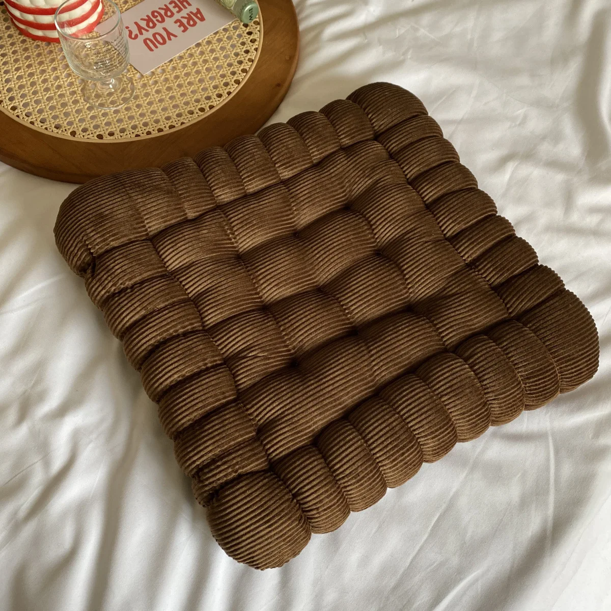 

Square Biscuit Cushion Cute Soft Creative Office Student Dormitory Tatami Cushion Waist Thick Fart Cushion Home Decoration