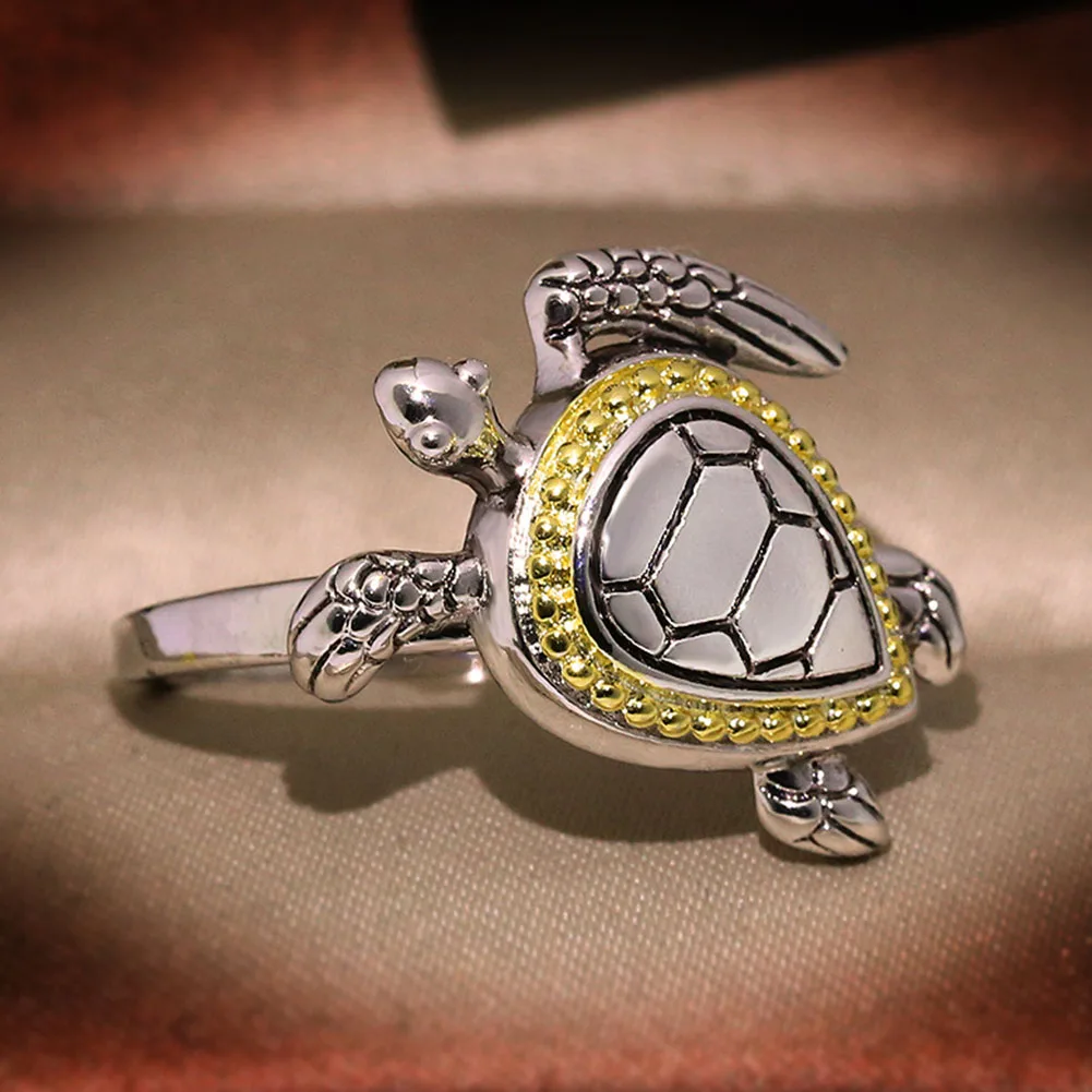 Модное женское креативное кольцо на палец в виде черепахи милой ювелирное
