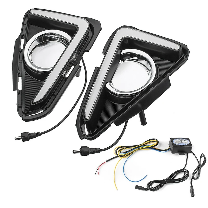 DRL для Toyota RAV4 2016 17 18 светодиодный дневной светильник противотуманных фар с